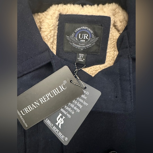 Urban Republic Navy Kids Winter Double Breasted Peacoat Todder Boys 3t NWT - Picture 11 of 11